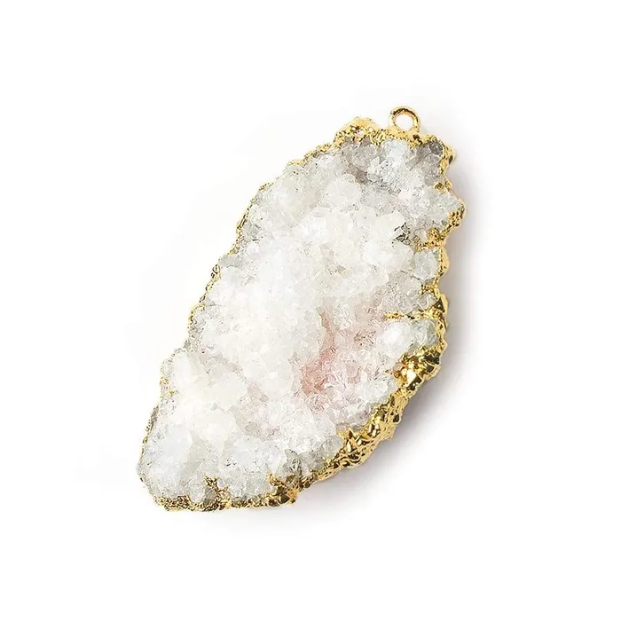 41x23mm 22kt Gold Leaf Edged Calcite Mineral Crystal Pendant 1 piece Beadsofcambaycom Necklaces 41x23mm 22kt Gold Leaf Edged Calcite Mineral Crystal Pendant 1 piece Beadsofcambaycom Necklaces