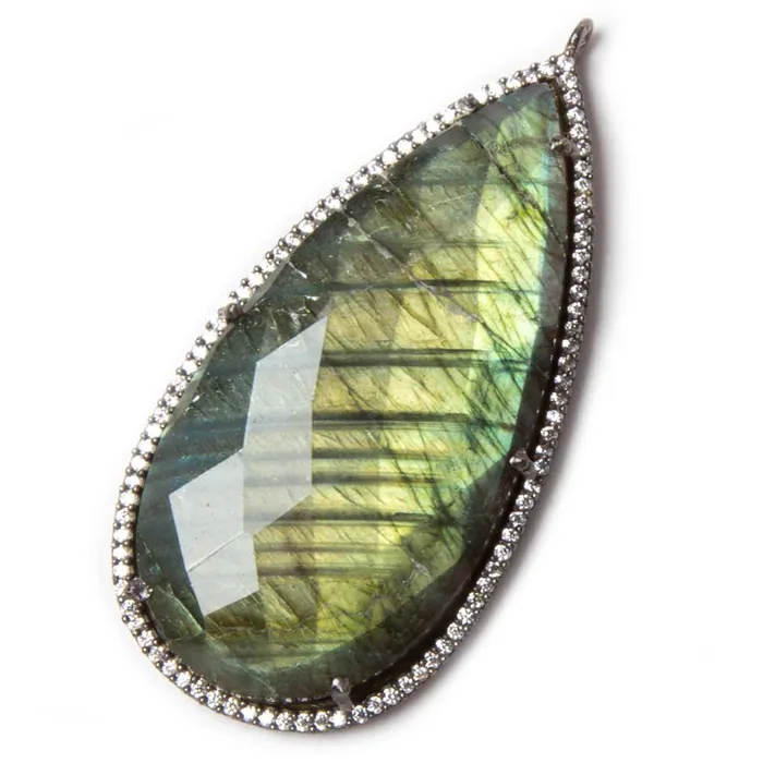 475x26mm Black Gold Bezeled White CZ Labradorite Pear Pendant 1 pc Beadsofcambaycom Necklaces 475x26mm Black Gold Bezeled White CZ Labradorite Pear Pendant 1 pc Beadsofcambaycom Necklaces
