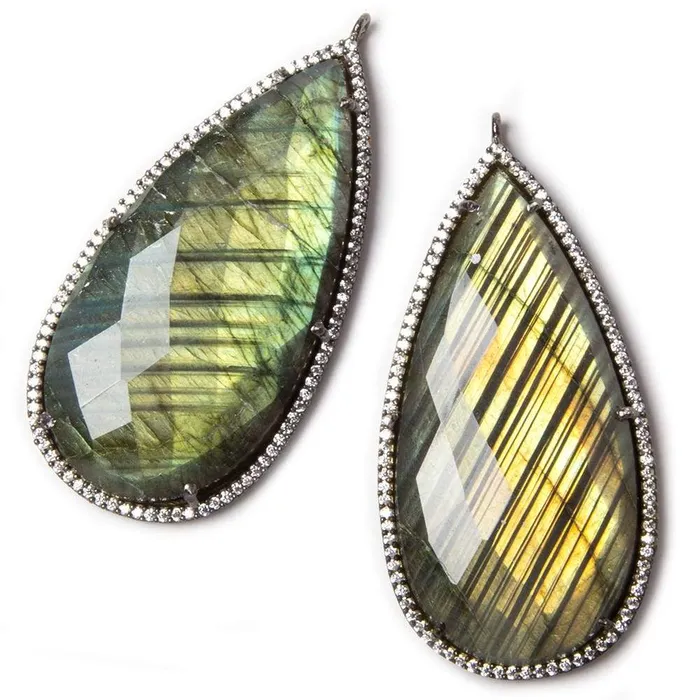 475x26mm Black Gold Bezeled White CZ Labradorite Pear Pendant 1 pc Beadsofcambaycom Necklaces 475x26mm Black Gold Bezeled White CZ Labradorite Pear Pendant 1 pc Beadsofcambaycom Necklaces