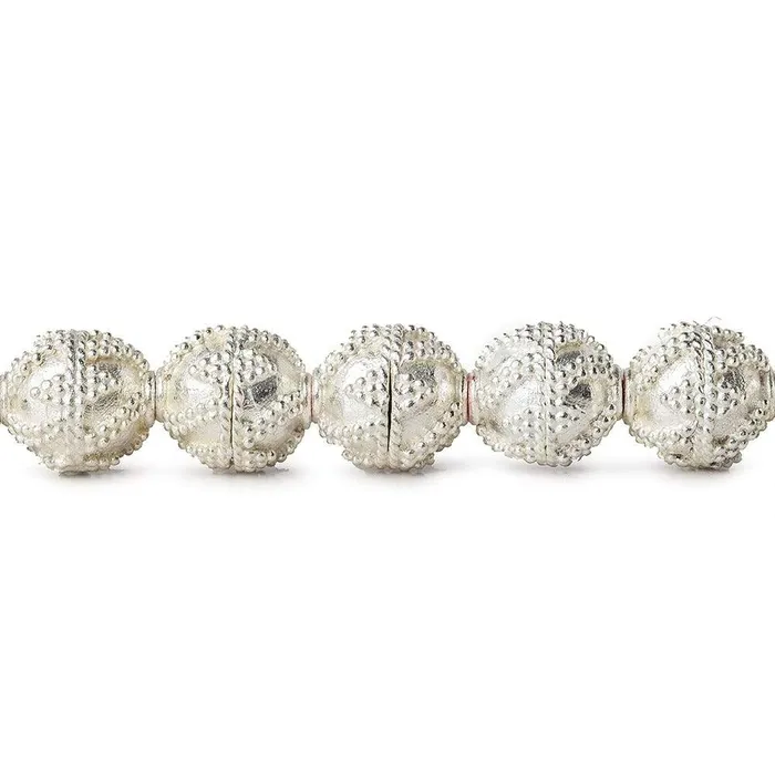 Beadsofcambaycom 10mm Sterling Silver Plated Copper Bead Miligrain Triangle and Swirl 8 inch 19 pcs Rings Beadsofcambaycom 10mm Sterling Silver Plated Copper Bead Miligrain Triangle and Swirl 8 inch 19 pcs Rings