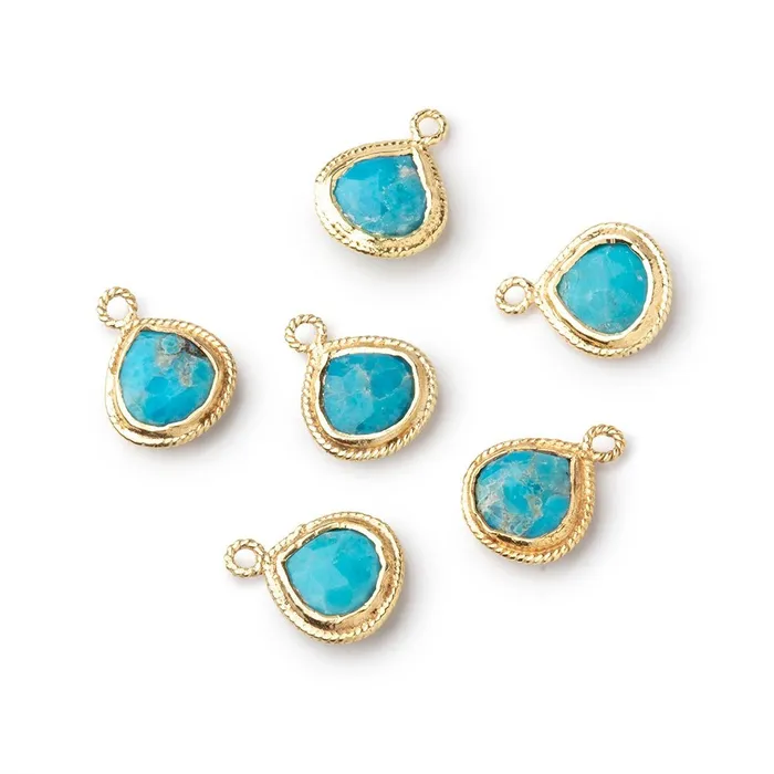 Beadsofcambaycom 10x10mm Vermeil Twist Rope Bezel Turquoise Howlite Faceted Heart Pendant 1 piece Necklaces Beadsofcambaycom 10x10mm Vermeil Twist Rope Bezel Turquoise Howlite Faceted Heart Pendant 1 piece Necklaces