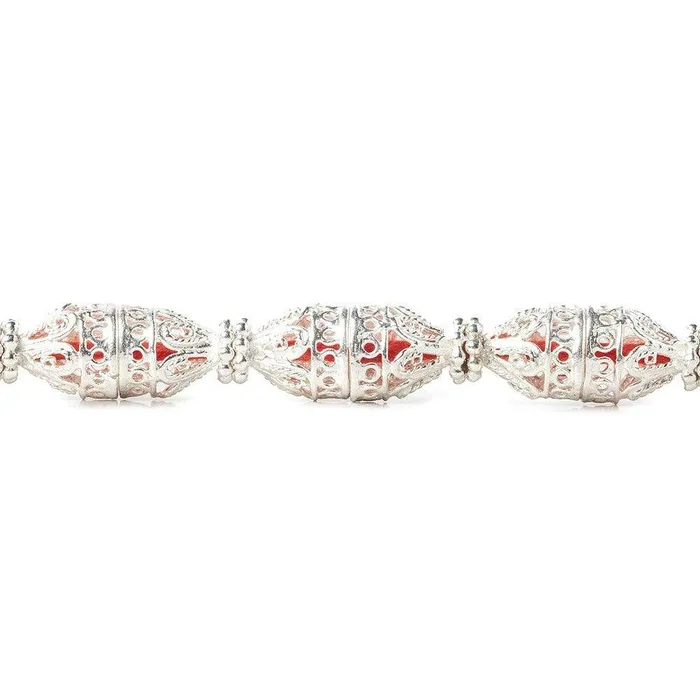 Beadsofcambaycom 12x10mm Sterling Silver Plated Copper Cone with Filigree and Miligrain Top 8 inch 18 pcs Rings Beadsofcambaycom 12x10mm Sterling Silver Plated Copper Cone with Filigree and Miligrain Top 8 inch 18 pcs Rings