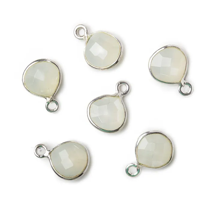 Beadsofcambaycom 9x9mm Silver 925 Gold Bezeled White Moonstone Heart Pendant 1 piece Necklaces