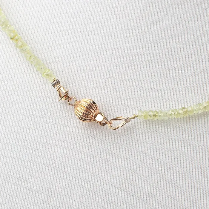 Beadsofcambaycom Chrysoberyl Faceted Rondelle Necklace with a 14kt Gold Clasp AAA Necklaces Beadsofcambaycom Chrysoberyl Faceted Rondelle Necklace with a 14kt Gold Clasp AAA Necklaces