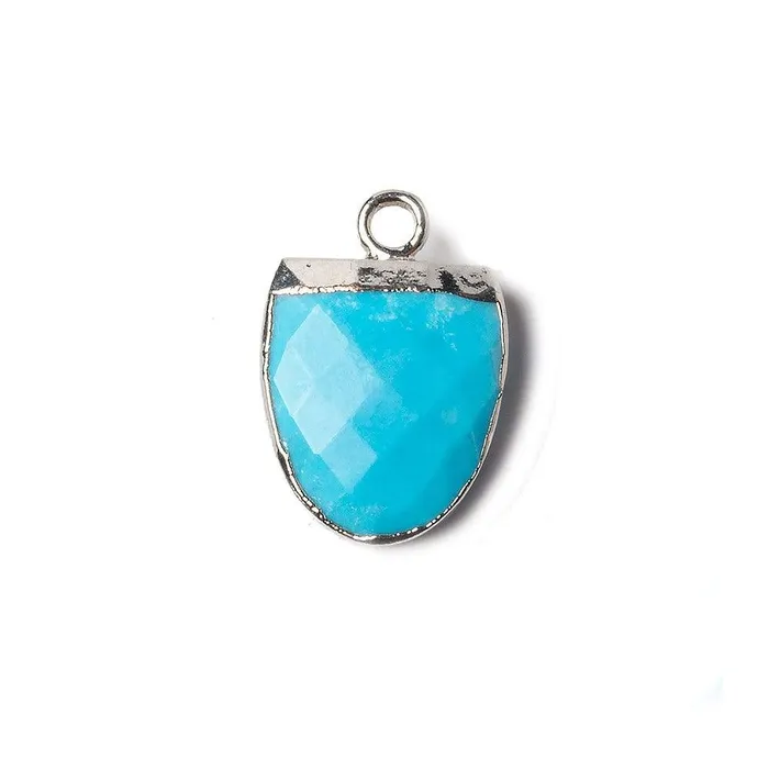 Beadsofcambaycom Necklaces 14x12mm Silver Leafed Turquoise Magnesite Half Oval Pendant 1 focal bead Beadsofcambaycom Necklaces 14x12mm Silver Leafed Turquoise Magnesite Half Oval Pendant 1 focal bead