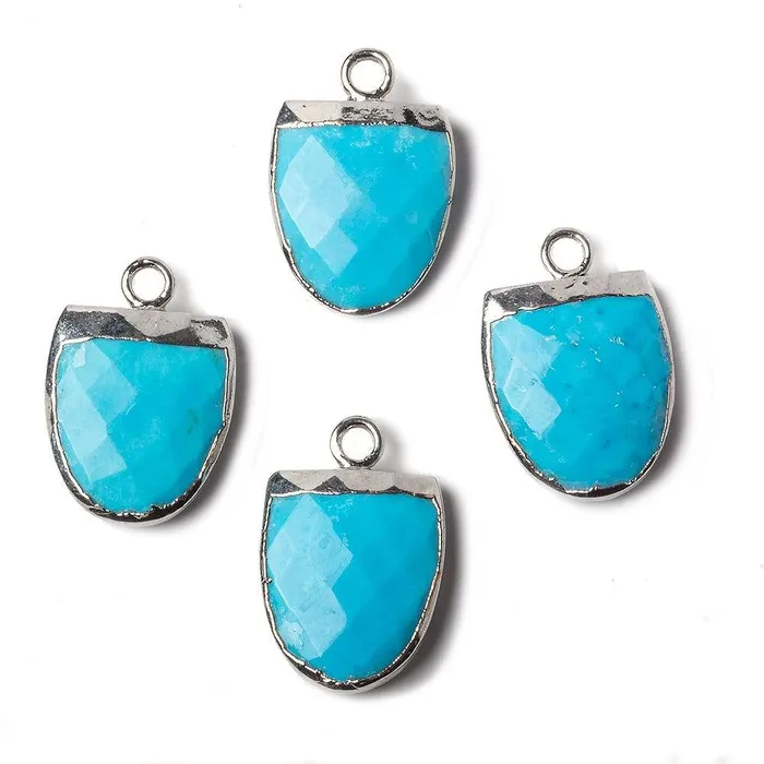 Beadsofcambaycom Necklaces 14x12mm Silver Leafed Turquoise Magnesite Half Oval Pendant 1 focal bead Beadsofcambaycom Necklaces 14x12mm Silver Leafed Turquoise Magnesite Half Oval Pendant 1 focal bead