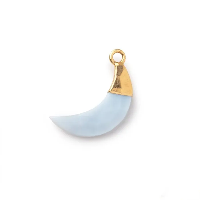 Beadsofcambaycom Necklaces 14x4mm Gold Leafed Owyhee Opal Faceted Crescent Moon Focal Pendant 1 piece Beadsofcambaycom Necklaces 14x4mm Gold Leafed Owyhee Opal Faceted Crescent Moon Focal Pendant 1 piece