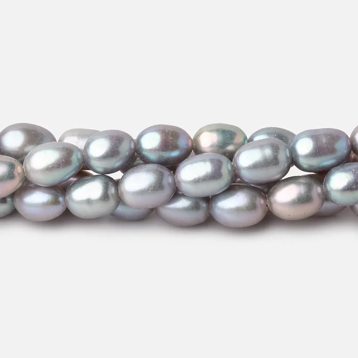 Beadsofcambaycom Rings 8x6mm Silver Straight Drilled Oval Freshwater Pearls 15 inch 52 Beads Beadsofcambaycom Rings 8x6mm Silver Straight Drilled Oval Freshwater Pearls 15 inch 52 Beads