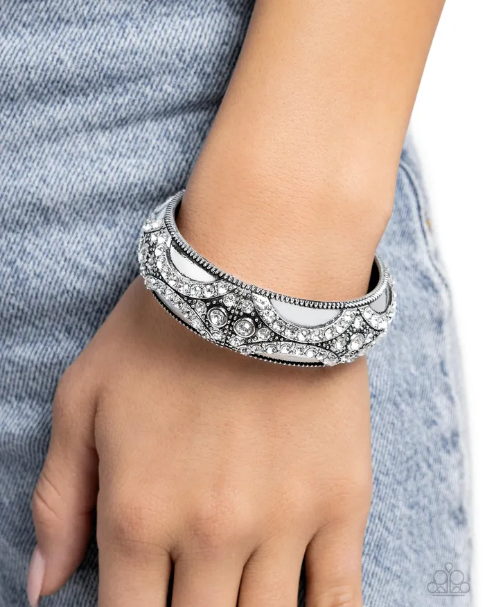 Bracelets Paparazzi Accessories Draped in Decadence White Bracelet Jewelry by Bretta Bracelets Paparazzi Accessories Draped in Decadence White Bracelet Jewelry by Bretta