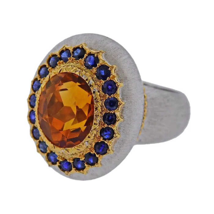 Buccellati Buccellati Citrine Sapphire Gold Ring Rings