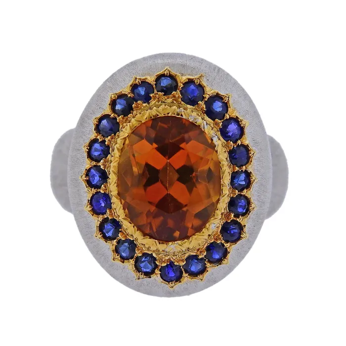 Buccellati Buccellati Citrine Sapphire Gold Ring Rings