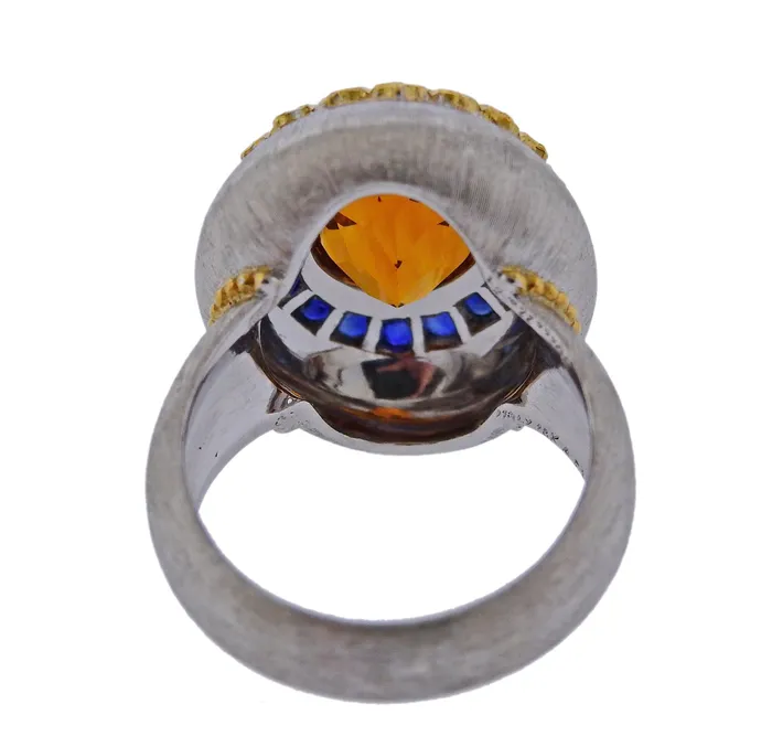 Buccellati Buccellati Citrine Sapphire Gold Ring Rings