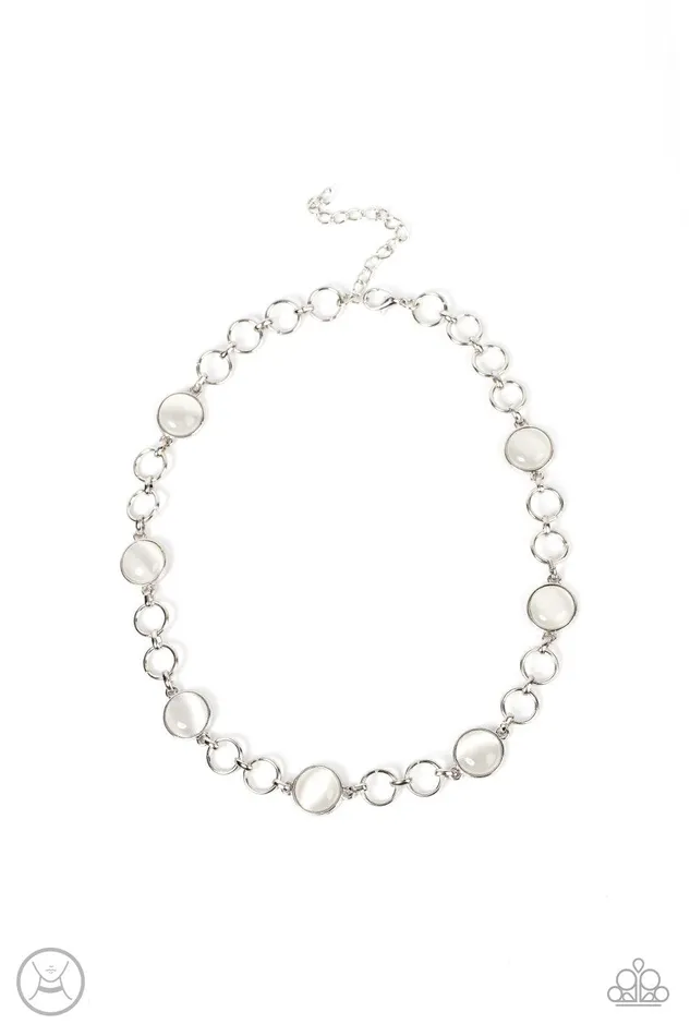 Dreamy Distractions White Necklace Jewelry by Bretta Paparazzi Accessories Necklaces