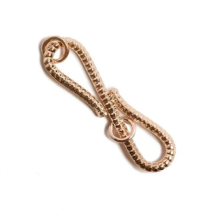 Earrings Beadsofcambaycom 36x11mm Rose Gold plated Silver S Hook Ribbed Design 1 pcs Earrings Beadsofcambaycom 36x11mm Rose Gold plated Silver S Hook Ribbed Design 1 pcs