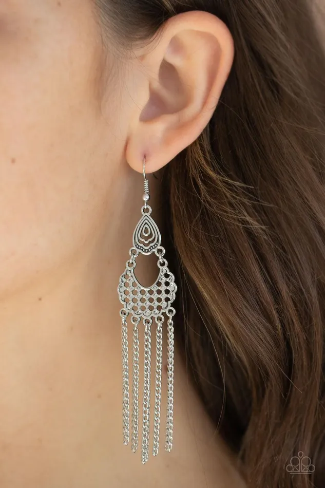 Earrings Insane Chain Silver Earrings Jewelry by Bretta Paparazzi Accessories