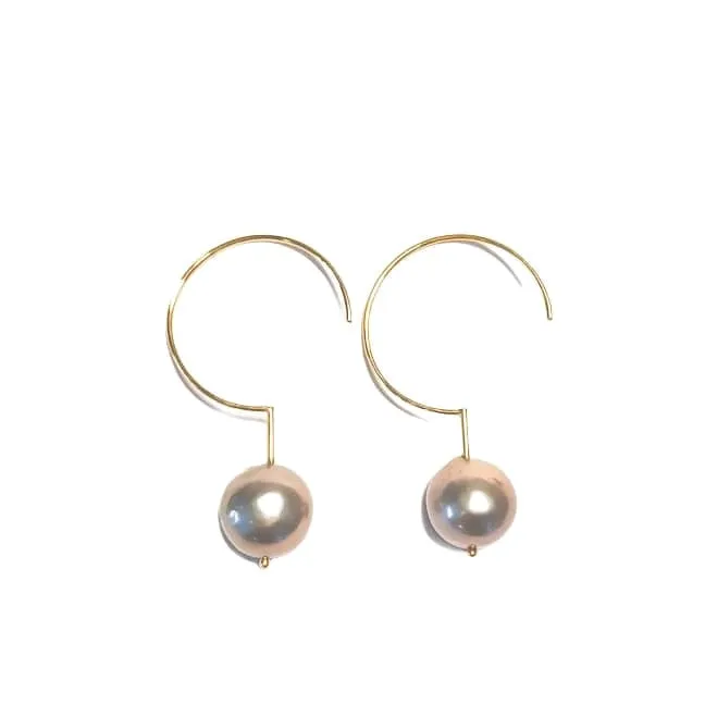 Earrings Joanna Jablko Jewelry Simple Hoops gold plated freshwater pearl earrings Earrings Joanna Jablko Jewelry Simple Hoops gold plated freshwater pearl earrings