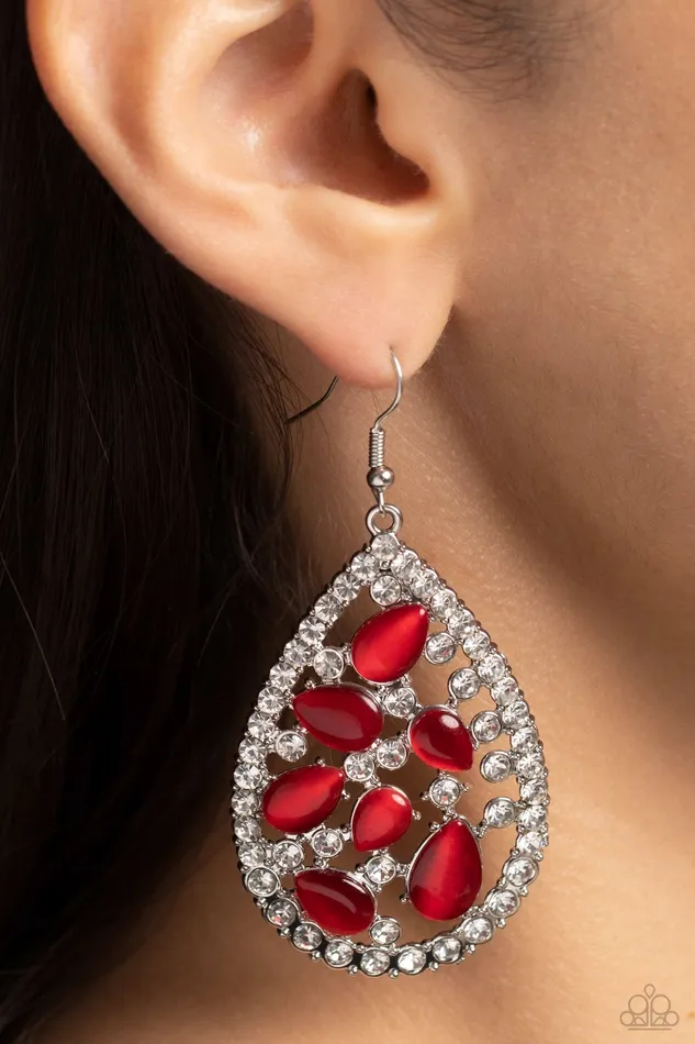 Earrings Paparazzi Accessories Cats Eye Class Red Earrings Jewelry by Bretta