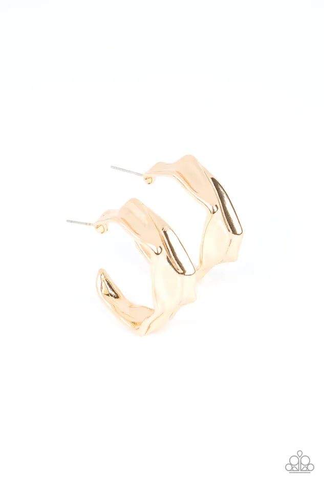 Earrings Paparazzi Accessories Cutting Edge Couture Gold Hoop Earrings Jewelry by Bretta