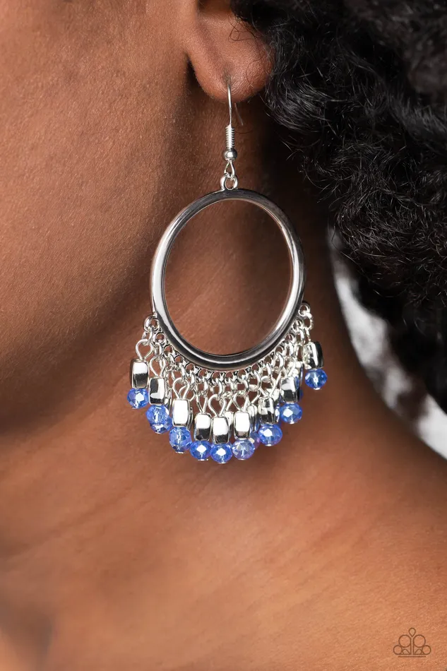 Earrings Paparazzi Accessories Fringe Fanfare Blue Earrings Jewelry by Bretta