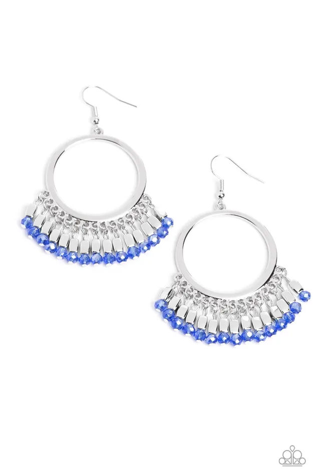 Earrings Paparazzi Accessories Fringe Fanfare Blue Earrings Jewelry by Bretta