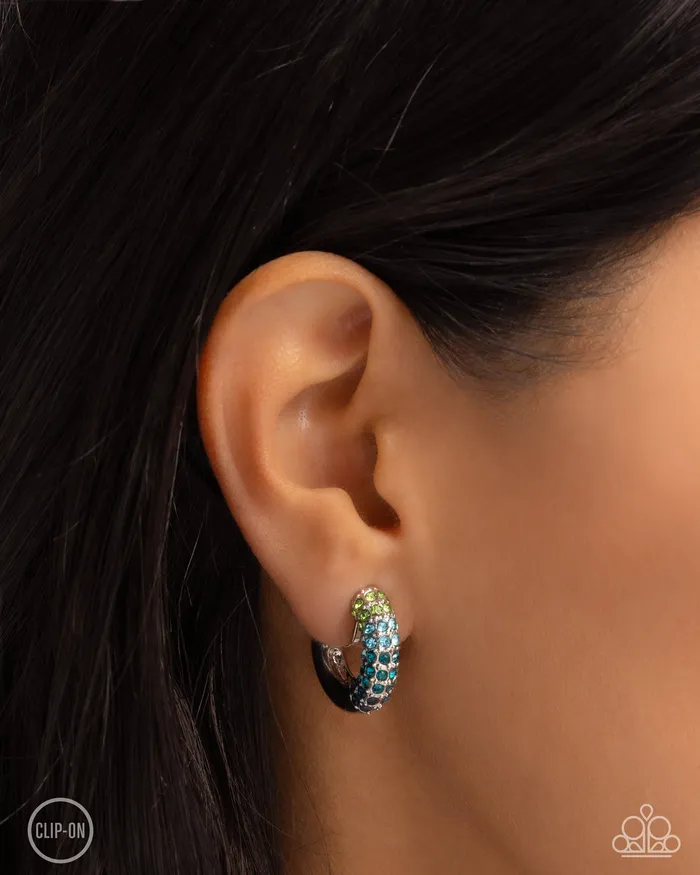 Earrings Paparazzi Accessories Ombr Observer Blue Clip On Hoop Earrings Jewelry by Bretta