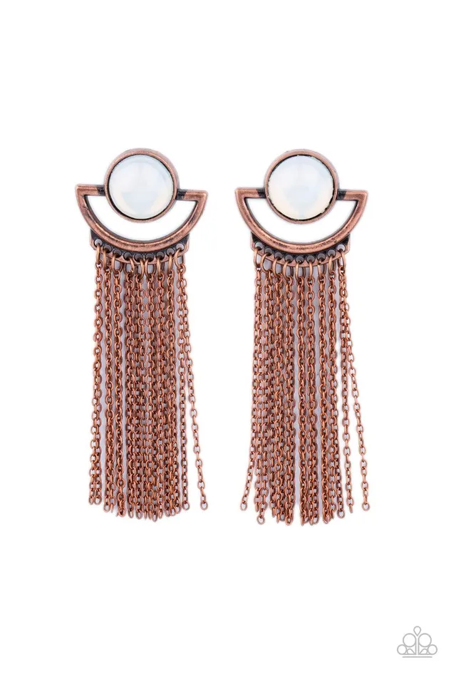 Earrings Paparazzi Accessories Opal Oracle Copper Earring Jewelry by Bretta