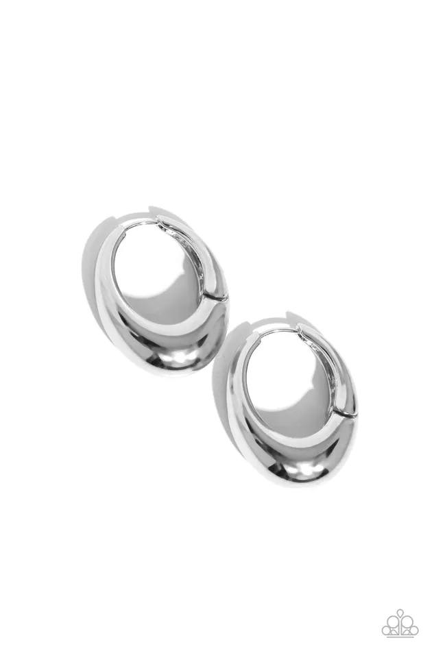 Earrings Paparazzi Accessories Oval Official Silver Earrings Jewelry by Bretta