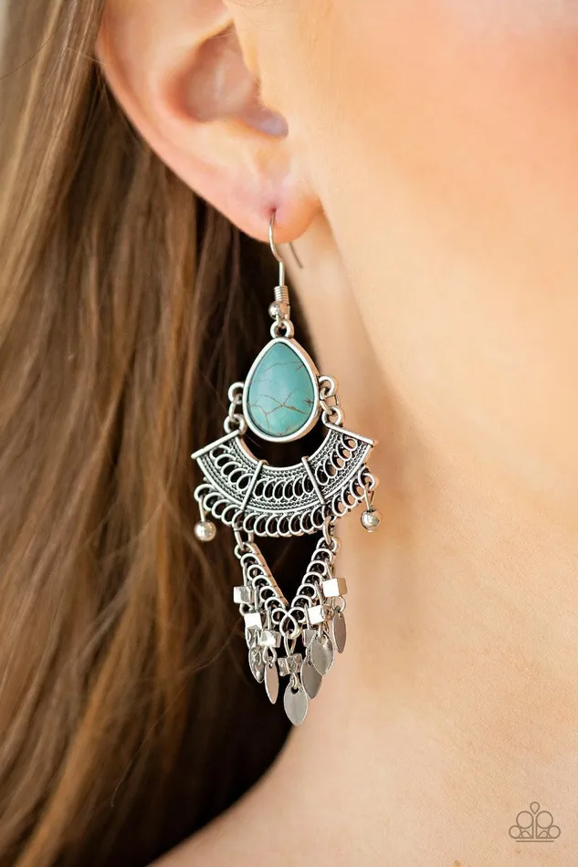 Earrings Paparazzi Accessories Vintage Vagabond Blue Earrings Jewelry by Bretta