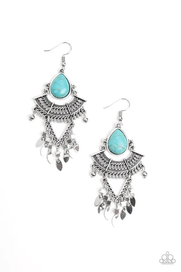 Earrings Paparazzi Accessories Vintage Vagabond Blue Earrings Jewelry by Bretta