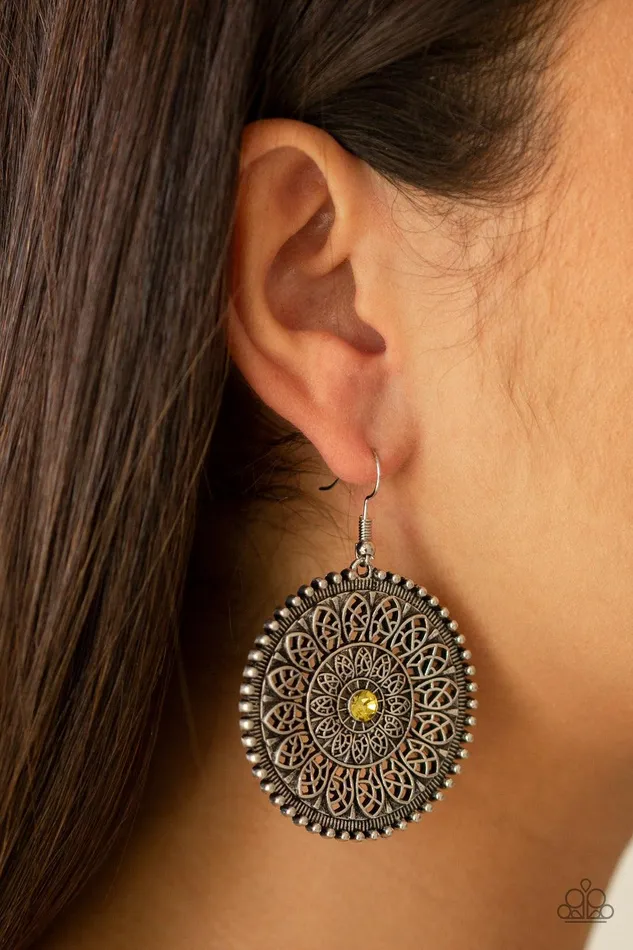 Earrings Paparazzi Accessories WHEEL and Grace Yellow Earrings Jewelry by Bretta
