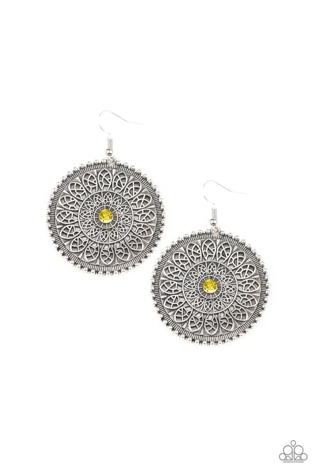 Earrings Paparazzi Accessories WHEEL and Grace Yellow Earrings Jewelry by Bretta