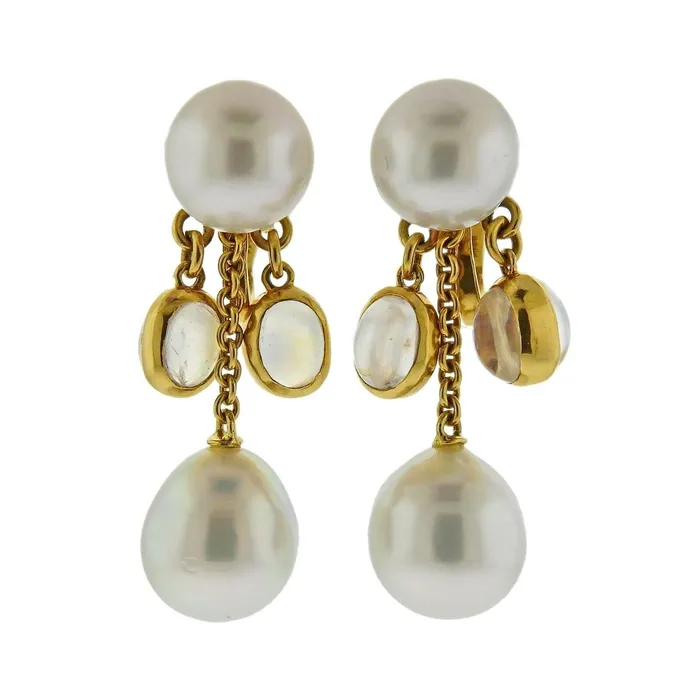 Earrings Prince Dimitri Assael Prince Dimitri South Sea Pearl Moonstone Gold Drop Earrings Earrings Prince Dimitri Assael Prince Dimitri South Sea Pearl Moonstone Gold Drop Earrings
