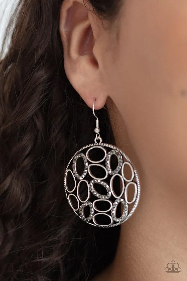 Earrings Watch OVAL Me Silver Earrings Jewelry by Bretta Paparazzi Accessories