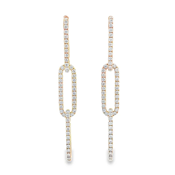 Earrings YaninaCo Jewelry Diamond Paperclip Dangle Earrings