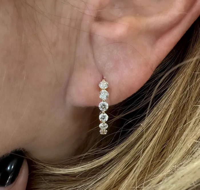 Earrings YaninaCo Jewelry Round Diamond Hoop Earrings