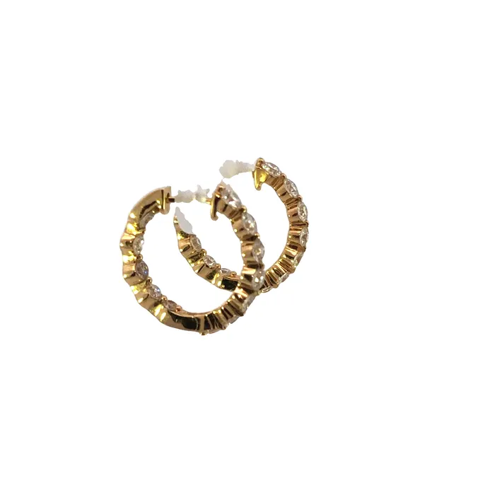 Earrings YaninaCo Jewelry Round Diamond Hoop Earrings