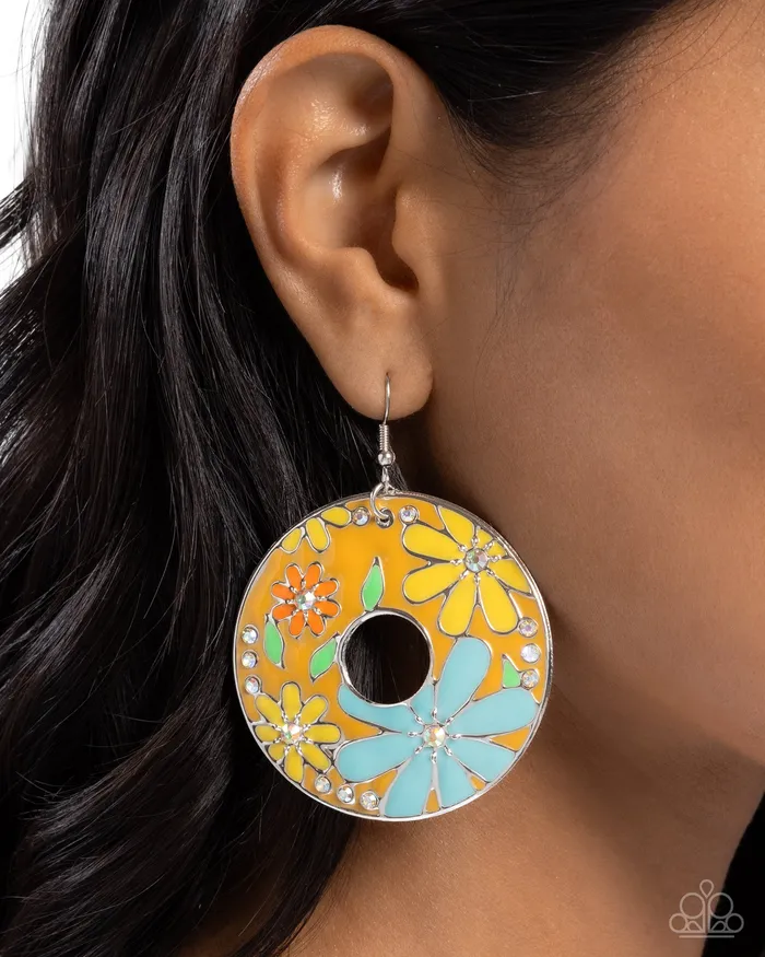 Embroidered Elegance Yellow Earrings Jewelry by Bretta Paparazzi Accessories Earrings Embroidered Elegance Yellow Earrings Jewelry by Bretta Paparazzi Accessories Earrings
