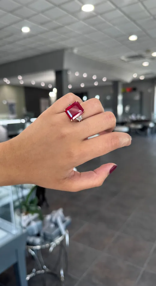Emerald Cut Ruby Ring YaninaCo Jewelry Rings