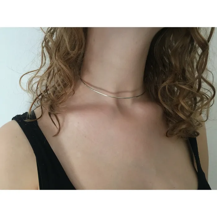 Erosmoon Necklaces DISCREET DAY COLLAR STERLING SILVER CHOKER NECKLACEUNISEX