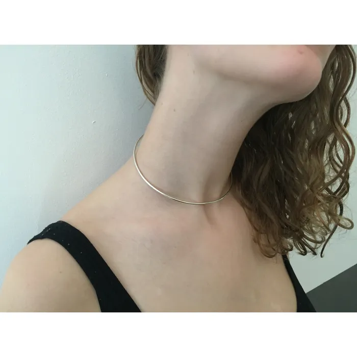 Erosmoon Necklaces DISCREET DAY COLLAR STERLING SILVER CHOKER NECKLACEUNISEX