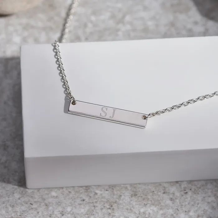 EverWith Engraved Horizontal Bar Standard Engraving Memorial Necklace EverWith Necklaces EverWith Engraved Horizontal Bar Standard Engraving Memorial Necklace EverWith Necklaces