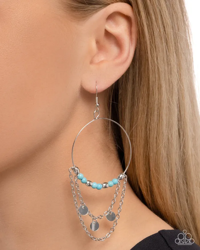Fearless Fringe Blue Earrings Jewelry by Bretta Paparazzi Accessories Earrings