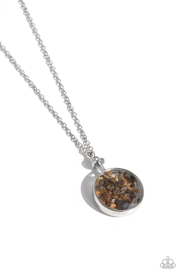 Geo Mine Brown Necklace Jewelry by Bretta Paparazzi Accessories Necklaces