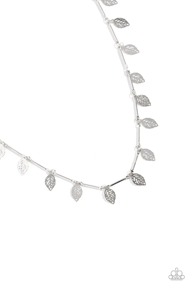 LEAF a Light On Silver Necklace Jewelry by Bretta Paparazzi Accessories Necklaces