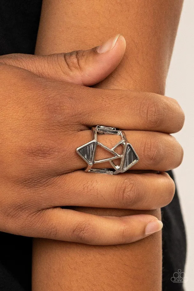 Making Me Edgy Silver Ring Jewelry by Bretta Paparazzi Accessories Rings