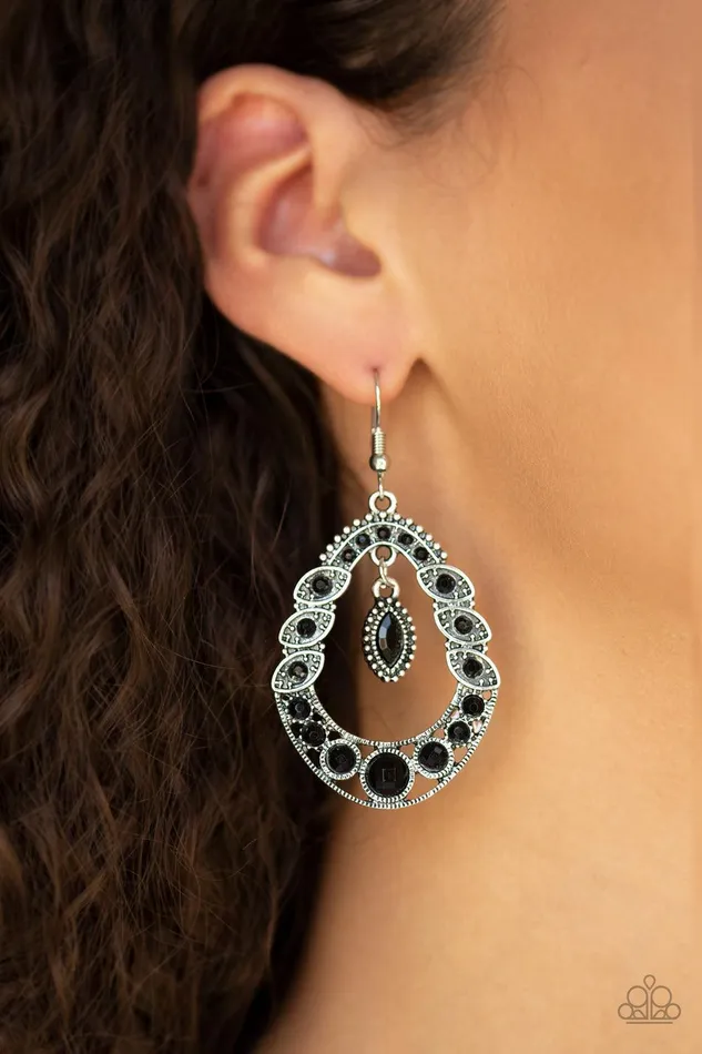 Malibu Mardi Gras Black Earrings Jewelry by Bretta Paparazzi Accessories Earrings