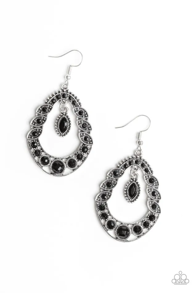 Malibu Mardi Gras Black Earrings Jewelry by Bretta Paparazzi Accessories Earrings