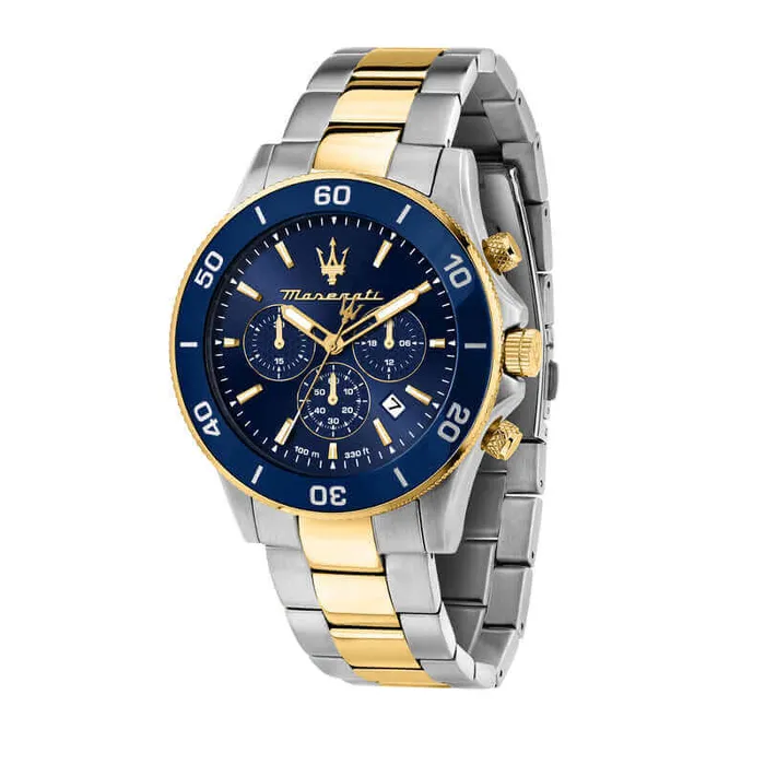 Maserati Rings Maserati Competizione Luxury Mens Watch with Two Tone Steel Chain and Blue Dial 43mm Maserati Rings Maserati Competizione Luxury Mens Watch with Two Tone Steel Chain and Blue Dial 43mm