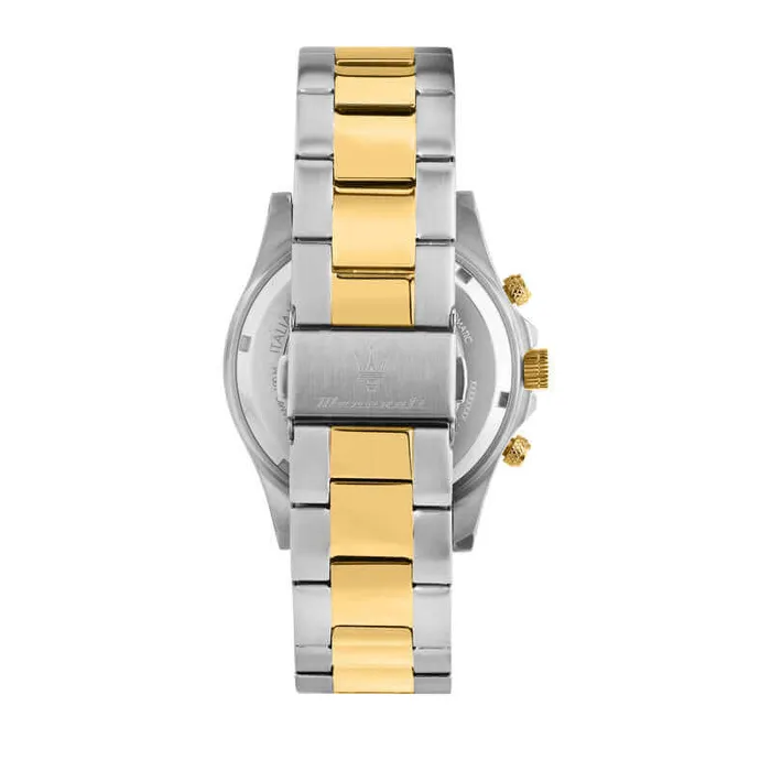 Maserati Rings Maserati Competizione Luxury Mens Watch with Two Tone Steel Chain and Blue Dial 43mm