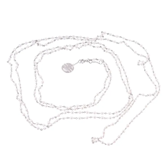 Mimi Milano Mimi Milano Nagai Pearl Diamond Gold Long Necklace Necklaces